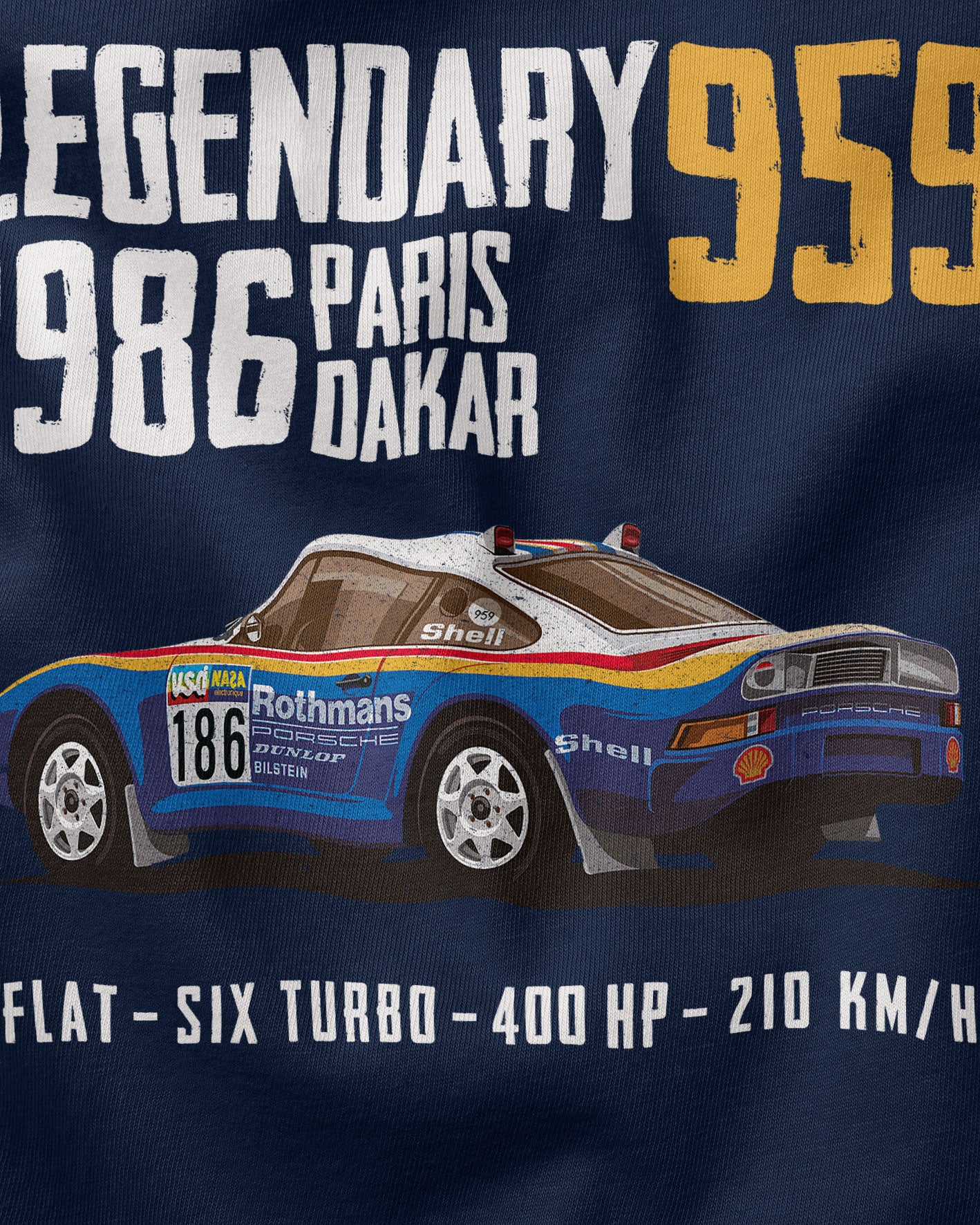 Camiseta Paris Dakar 959 - 1986 | Azul