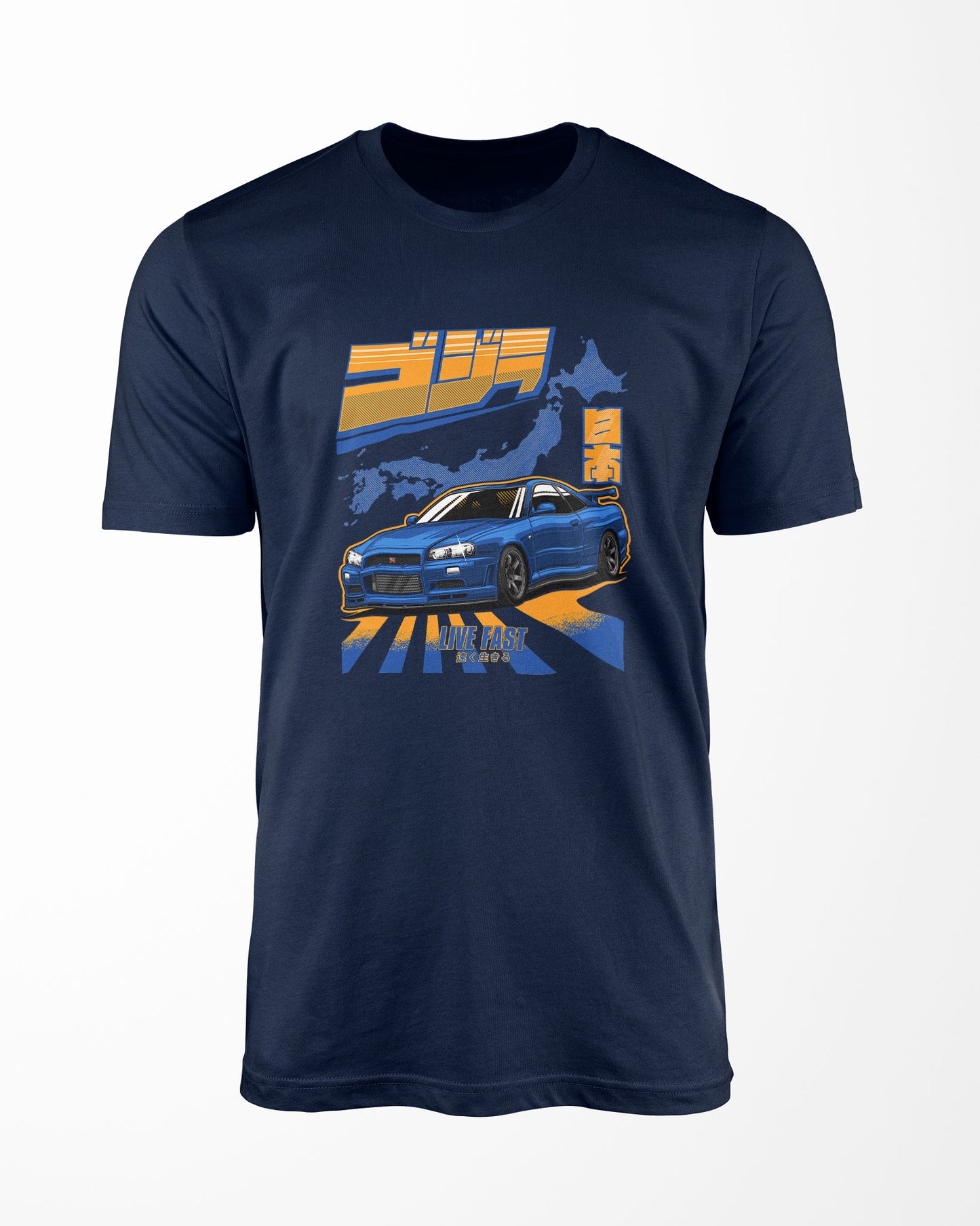 Camiseta Skyline GTR R34 Godzilla - Marinho