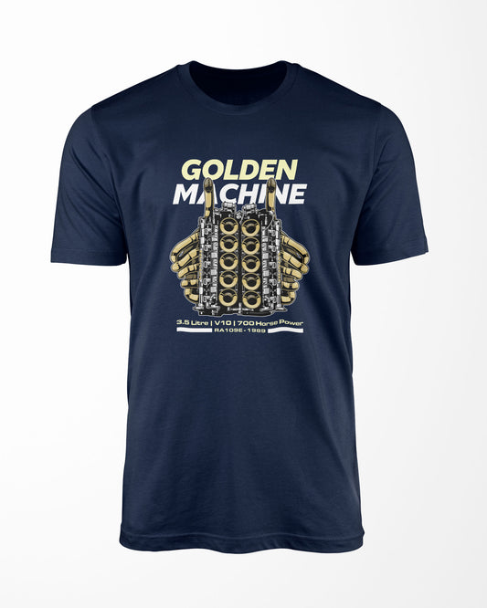 Camiseta V10 Golden Machine | Marinho