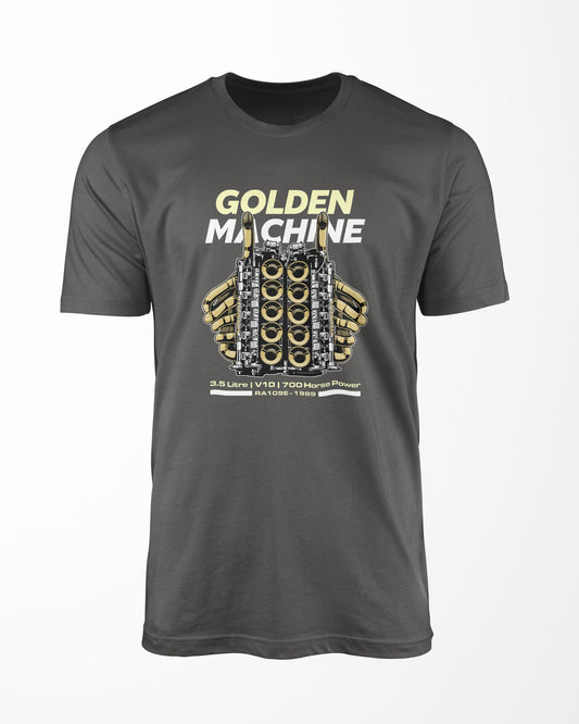 Camiseta V10 Golden Machine | Cinza Stoned