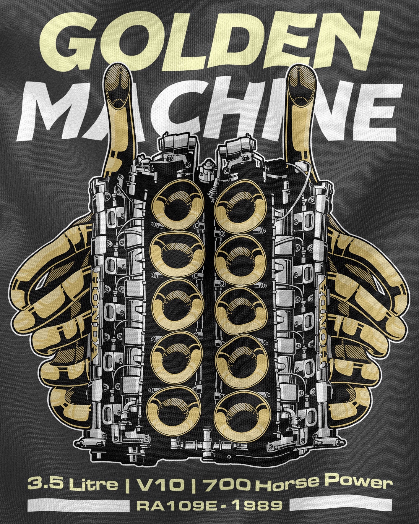 Camiseta V10 Golden Machine | Cinza Stoned