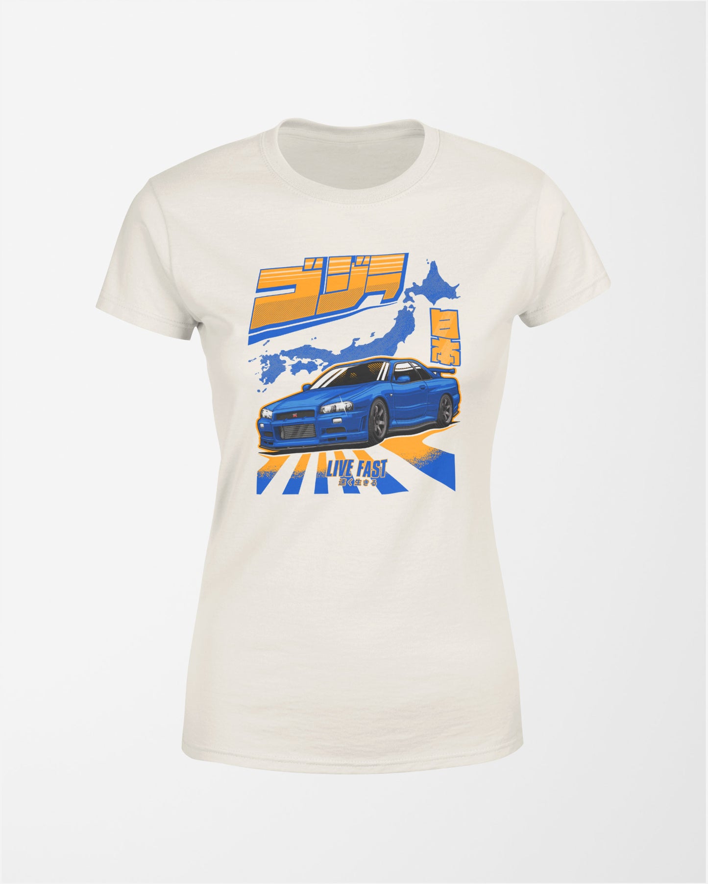 Camiseta Feminina Skyline GTR R34 Godzilla - Off White