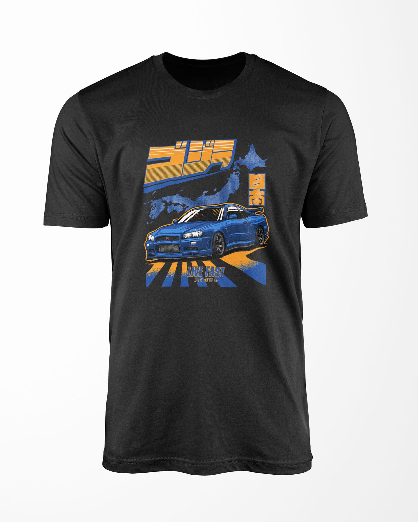 Camiseta Skyline GTR R34 Godzilla - Preta