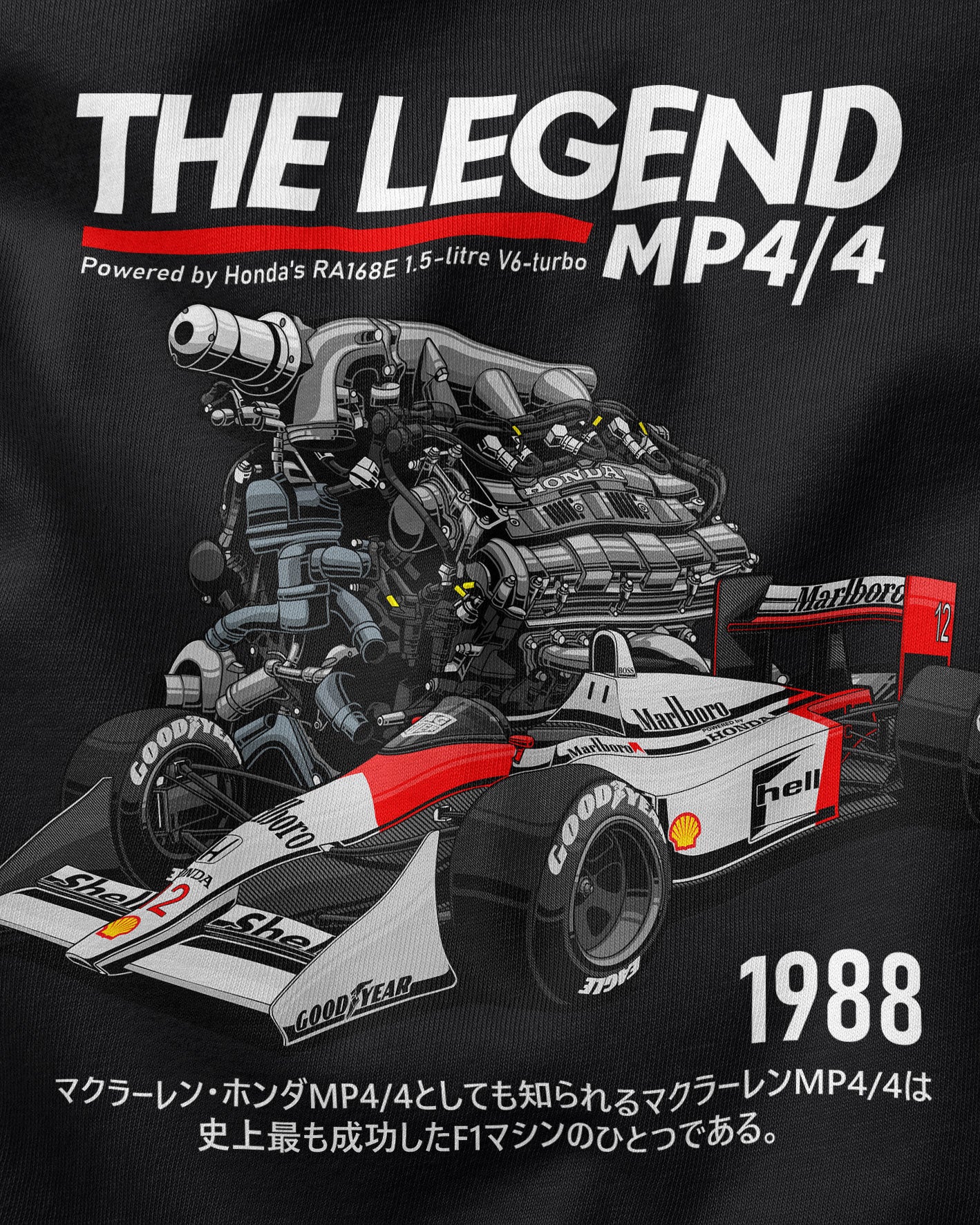 Camiseta The Legend MP4/4 - 1988 | Preta