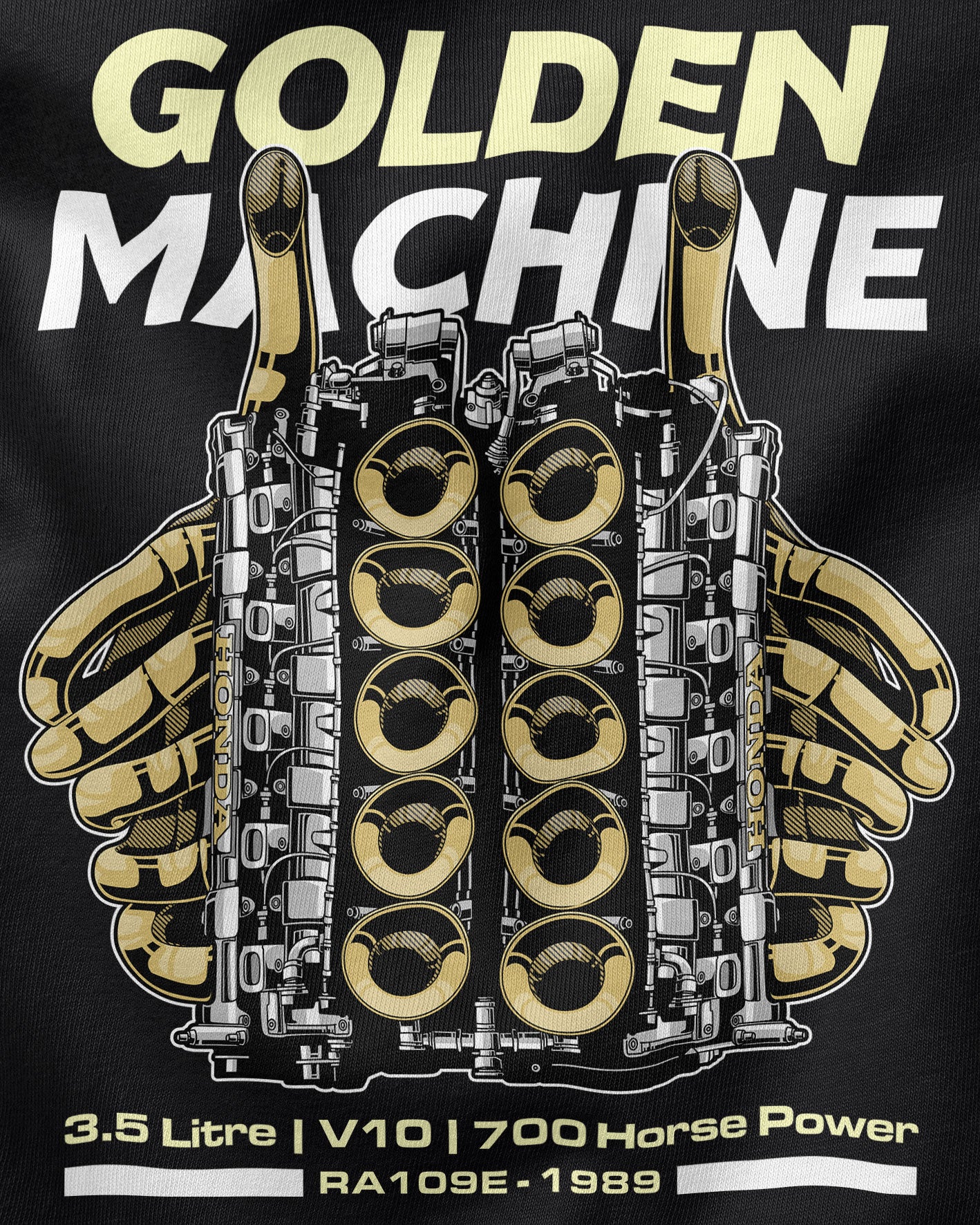 Camiseta V10 Golden Machine | Preta